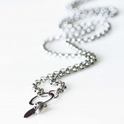 Rolo Necklace - Silver Tone - With Dangle Ring